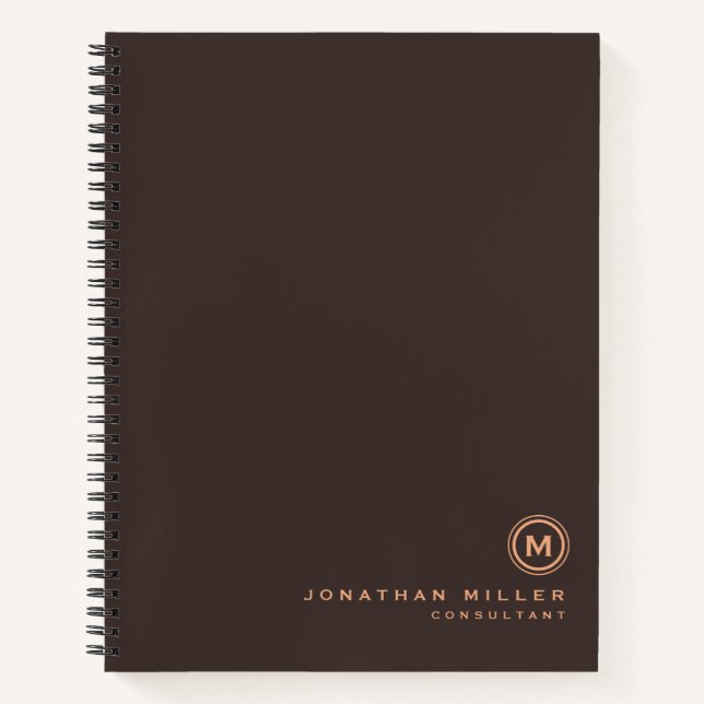 Carnet Monogramme Brown professionnel initial (Devant)