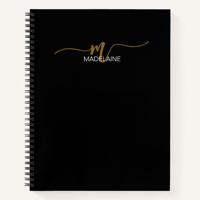 Carnet Monogramme Brun Noir Personnel (Devant)