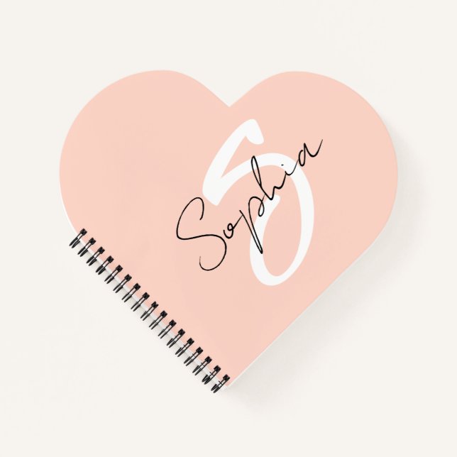 Carnet Monogramme Calligraphie Notes d'étude Classeur ave (Devant)