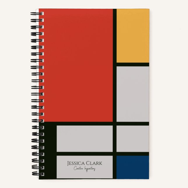 Carnet Monogramme Carré De Stijl Inspiré (Recto)