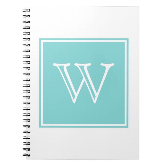 Carnet Monogramme Carré Turquoise (Devant)