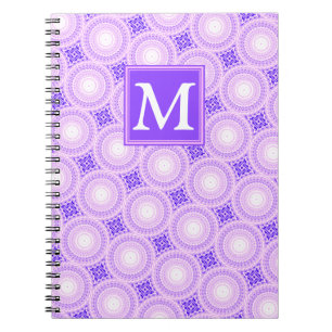 Carnet Monogramme cercles violets motif