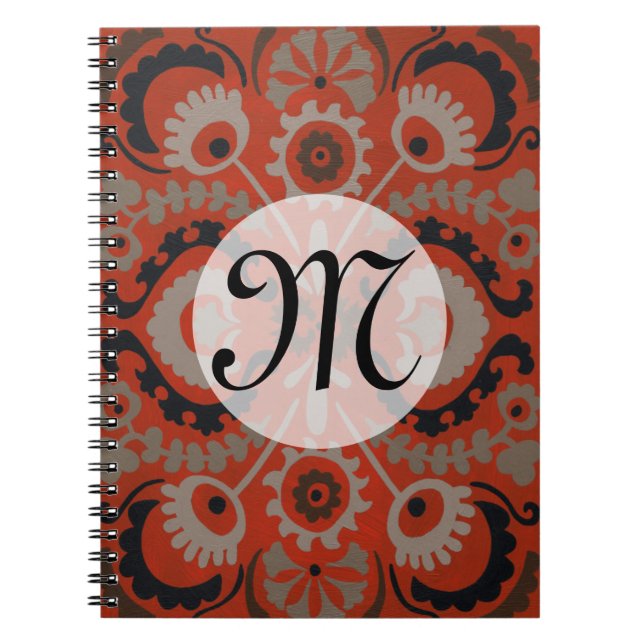 Carnet Monogramme | Cinnabar Suzani I (Devant)