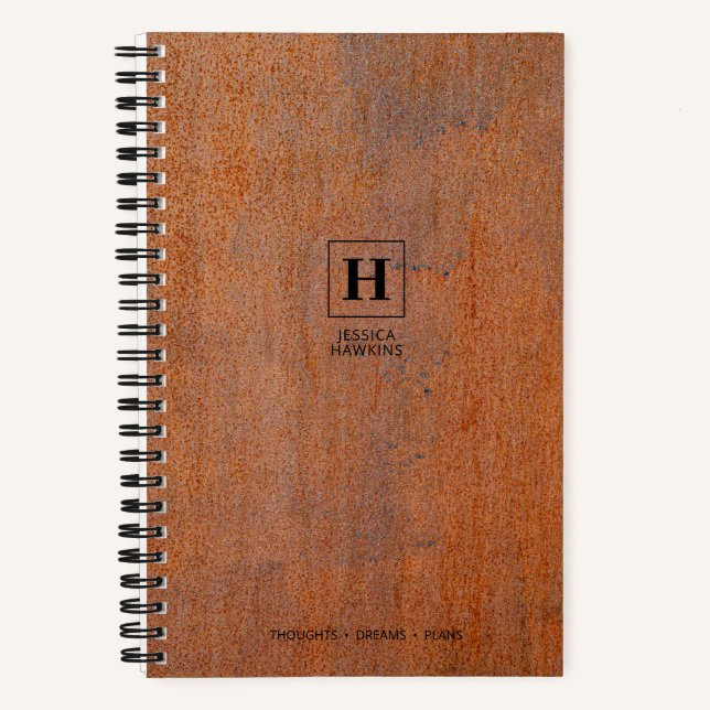 Carnet Monogramme Classique en Acier Rouillé Patiné (Recto)