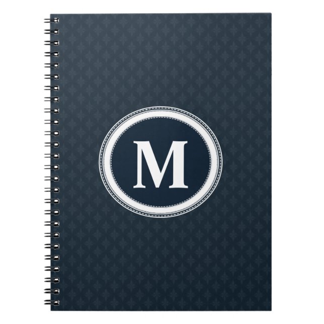 Carnet Monogramme classique profond de coutume de motif (Devant)