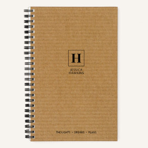 Carnet Monogramme Classique sur Carton Ondulé Brun