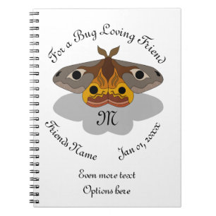 Carnet Monogramme coloré Empereur Moth