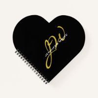 Monogramme couleur or noir nom simple moderne