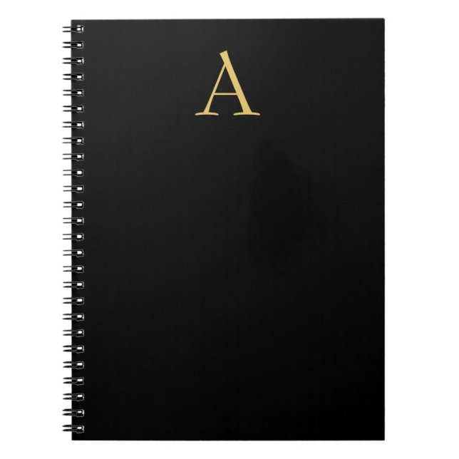 Carnet Monogramme couleur or noir professionnel (Devant)
