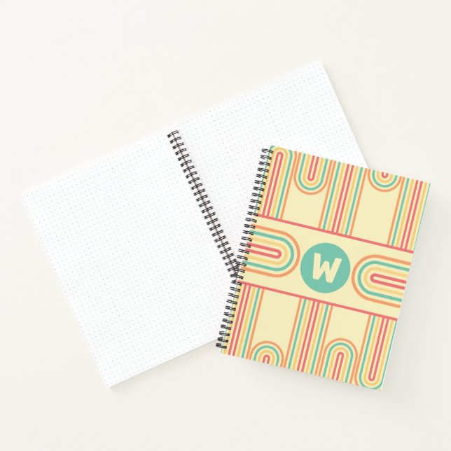 Carnet Monogramme d'art de la ligne Arche rétro (Intérieur)
