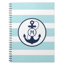 Monogramme de Ancre marine bleu clair