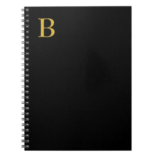 Carnet Monogramme de couleur or moderne avec nom initial
