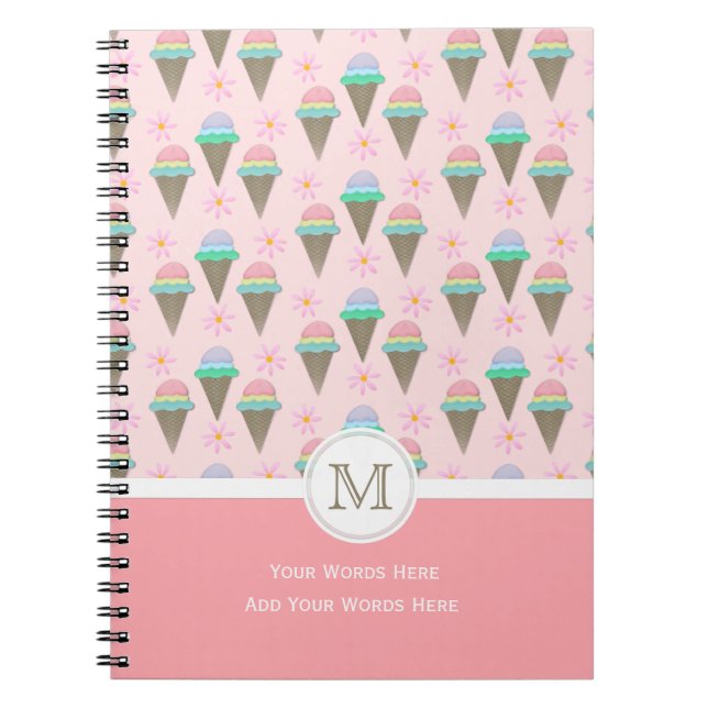 Carnet Monogramme de crème glacée (Devant)