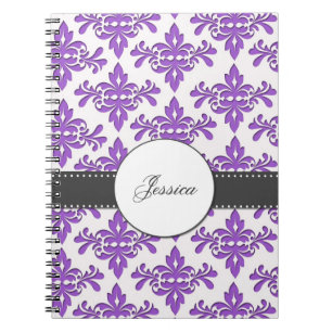 Carnet Monogramme de fantaisie de damassé