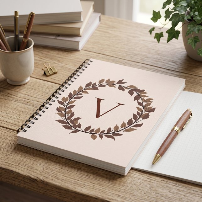 Carnet Monogramme de feuille d'automne Nom initial Design (Autumn Leaf Monogram Initial Name Fall Design Notebook
)