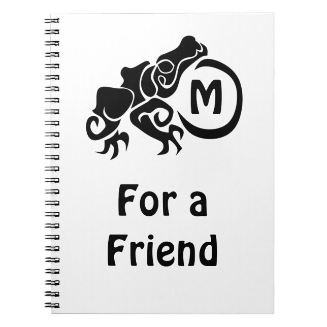Carnet Monogramme de grenouille tribale méchant (Devant)