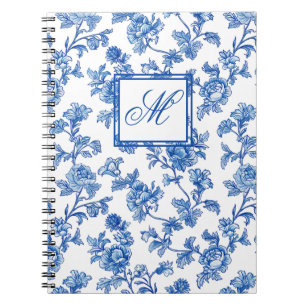 Carnet Monogramme de la Chinoiserie Bleu et Blanc
