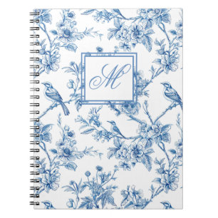 Carnet Monogramme de la Chinoiserie Bleu et Blanc