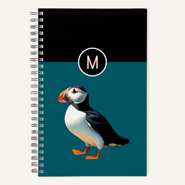 Carnet Monogramme de la faune de la nature de l'oiseau de (Recto)