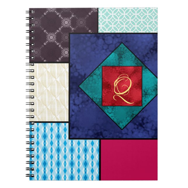 Carnet Monogramme de la surface composée en patchwork (Devant)