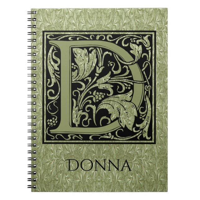 Carnet Monogramme de lettre de la lettre D premier (Devant)