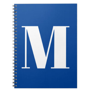 Carnet Monogramme de lettre initiale Deep Blue moderne et