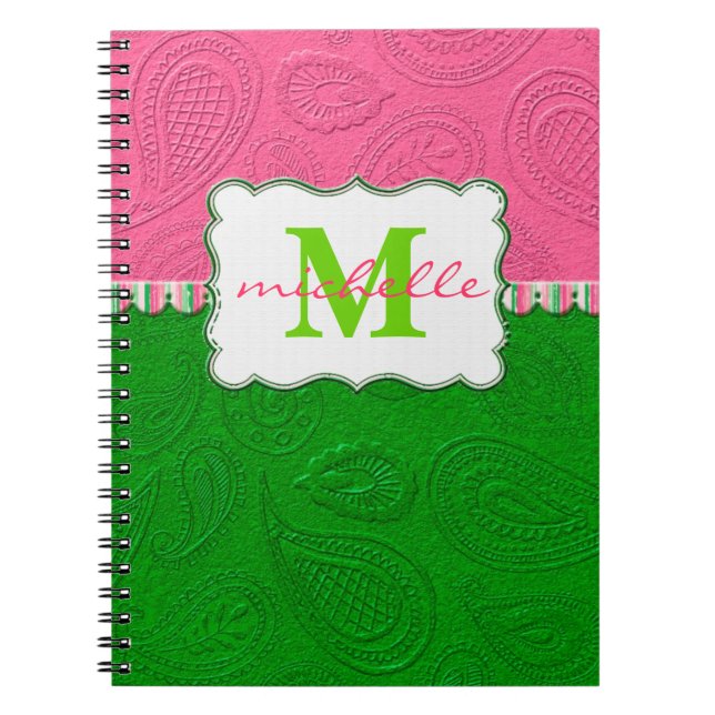Carnet Monogramme de motif de Paisley (Devant)