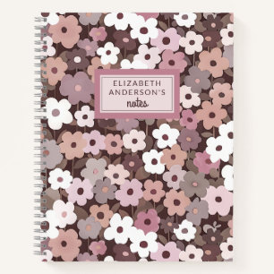 Carnet Monogramme de motif floral rétro