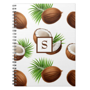 Carnet Monogramme de noix de coco hawaïenne Tropical
