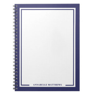 Carnet Monogramme de nom bleu marine