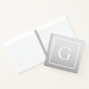 Carnet Monogramme de nom de famille avec un dégradé gris