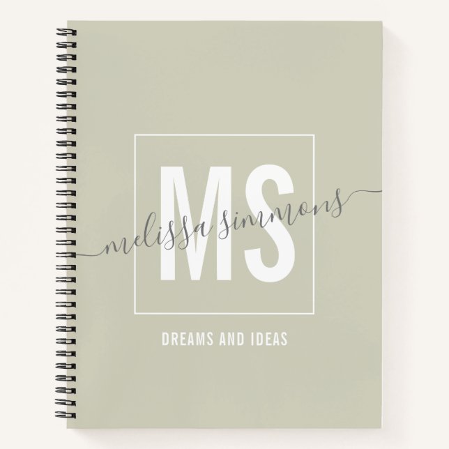 Carnet monogramme de nom de script moderne (Devant)