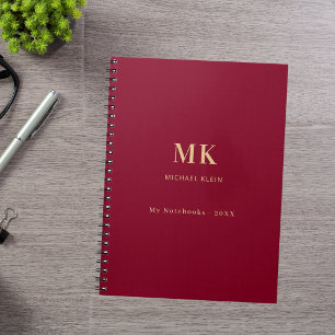 Carnet monogramme de nom d'or de Bourgogne