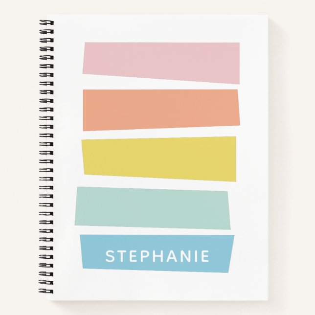 Carnet Monogramme de nom en formes géométriques pastel mi (Devant)