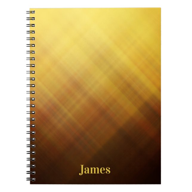 Carnet Monogramme de nom jaune marron moderne (Devant)