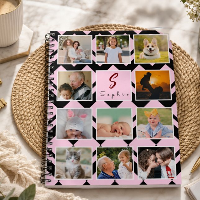 Carnet Monogramme de nom personnalisé tendance Collage de (Créateur téléchargé)