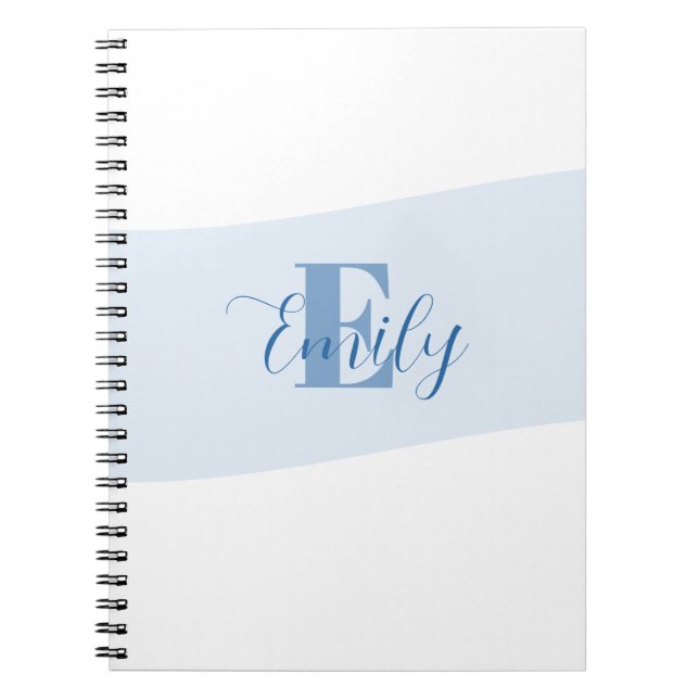 Carnet Monogramme de nom rétro bleu (Devant)