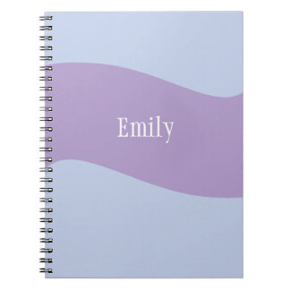 Carnet Monogramme de nom rétro gras bleu violet