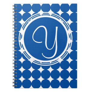 Carnet Monogramme de point Polka Bleu