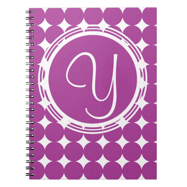 Carnet Monogramme de point Polka violet (Devant)