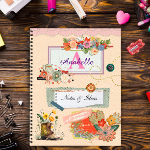 Carnet Monogramme de style fait main de collage de scrapb