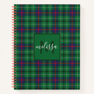 Carnet Monogramme de tatan Plaid Duncan pour clan personn