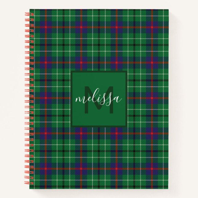 Carnet Monogramme de tatan Plaid Duncan pour clan personn (Devant)
