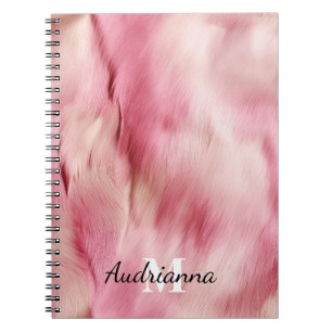 Carnet Monogramme de vache rose chic