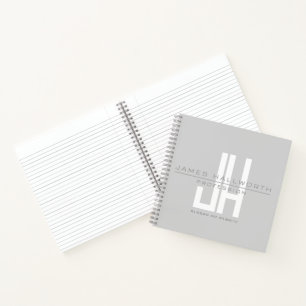 Carnet Monogramme d'entreprise moderne Gris