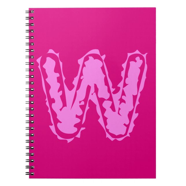 Carnet Monogramme déplaisant rose sur rose (Devant)