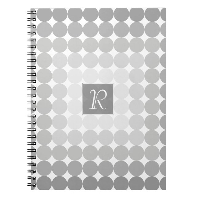 Carnet Monogramme des cercles gris modernes (Devant)