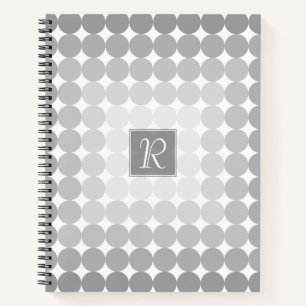 Carnet Monogramme des cercles gris modernes