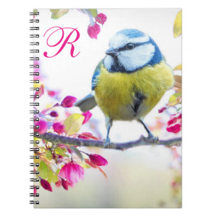 Carnet Monogramme d'oiseaux et de fleurs