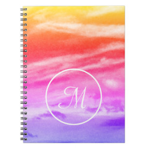 Carnet Monogramme du ciel du coucher du soleil